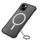 For iPhone 14 Plus Frosted Soft Four-corner Shockproof MagSafe Phone Case (Black) - 1