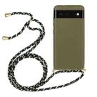 For Google Pixel 6 Wheat Straw Material + TPU Protective Case with Lanyard(Army Green) - 1