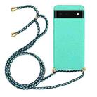 For Google Pixel 6 Wheat Straw Material + TPU Protective Case with Lanyard(Green) - 1