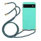 For Google Pixel 6 Pro Wheat Straw Material + TPU Protective Case with Lanyard(Green) - 1