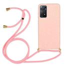 For Xiaomi Redmi Note 11 Pro International Edition Wheat Straw Material + TPU Protective Case with Lanyard(Pink) - 1