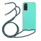 For Xiaomi Redmi Note 11 International Edition Wheat Straw Material + TPU Protective Case with Lanyard(Green) - 1