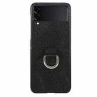 For Samsung Galaxy Z Flip3 5G Leather Shockproof Phone Case(Black) - 1