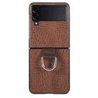 For Samsung Galaxy Z Flip3 5G Leather Shockproof Phone Case(Brown) - 1