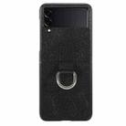 For Samsung Galaxy Z Flip4 Leather Shockproof Phone Case(Black) - 1