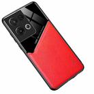 For OPPO Reno8 All-inclusive Leather + Organic Glass Phone Case(Red) - 1