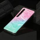 For Xiaomi Mi 10 Marble Pattern Soft TPU Protective Case(Pink Green) - 1