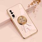 For OPPO Find X2 6D Plating Astronaut Ring Kickstand Phone Case(Light Pink) - 1