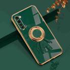 For OPPO Reno3 6D Plating Astronaut Ring Kickstand Phone Case(Night Green) - 1