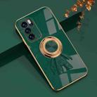 For OPPO Reno6 Pro 5G 6D Plating Astronaut Ring Kickstand Phone Case(Night Green) - 1