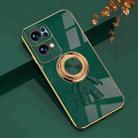 For OPPO Reno7 Pro 5G 6D Plating Astronaut Ring Kickstand Phone Case(Night Green) - 1