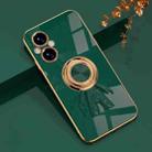 For OPPO A96 6D Plating Astronaut Ring Kickstand Phone Case(Night Green) - 1