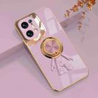 For OPPO Find X5 6D Plating Astronaut Ring Kickstand Phone Case(Light Purple) - 1