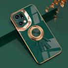 For OPPO Find X5 Pro 6D Plating Astronaut Ring Kickstand Phone Case(Night Green) - 1