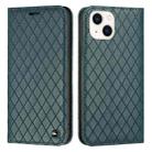 For iPhone 13 mini S11 RFID Diamond Lattice Flip Leather Phone Case (Green) - 1