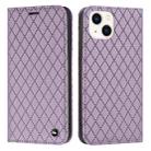 For iPhone 13 S11 RFID Diamond Lattice Flip Leather Phone Case(Purple) - 1