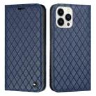 For iPhone 13 Pro Max S11 RFID Diamond Lattice Flip Leather Phone Case For iPhone 13 Pro(Blue) - 1