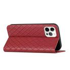 For iPhone 12 / 12 Pro S11 RFID Diamond Lattice Flip Leather Phone Case(Red) - 4