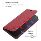 For iPhone 12 / 12 Pro S11 RFID Diamond Lattice Flip Leather Phone Case(Red) - 6