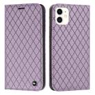 For iPhone 11 S11 RFID Diamond Lattice Flip Leather Phone Case (Purple) - 1