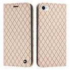 For iPhone SE 2022 / SE 2020 / 8 / 7 S11 RFID Diamond Lattice Flip Leather Phone Case(Light Pink) - 1