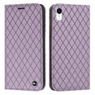 For iPhone XR S11 RFID Diamond Lattice Flip Leather Phone Case(Purple) - 1