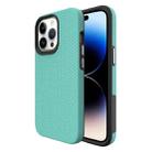 For iPhone 14 Pro Max Triangle Armor Texture Phone Case (Mint Green) - 1