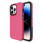 For iPhone 14 Pro Max Triangle Armor Texture Phone Case (Pink) - 1