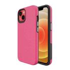 For iPhone 14 Plus Triangle Armor Texture Phone Case (Pink) - 1