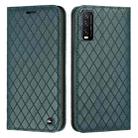 For vivo Y20 / Y20i / Y20s / Y12a S11 RFID Diamond Lattice Flip Leather Phone Case(Green) - 1