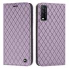 For vivo Y20 / Y20i / Y20s / Y12a S11 RFID Diamond Lattice Flip Leather Phone Case(Purple) - 1