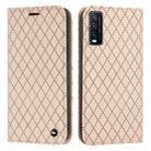 For vivo Y20 / Y20i / Y20s / Y12a S11 RFID Diamond Lattice Flip Leather Phone Case(Light Pink) - 1