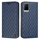 For vivo Y21 / Y33s / Y21s S11 RFID Diamond Lattice Flip Leather Phone Case(Blue) - 1