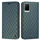 For vivo Y21 / Y33s / Y21s S11 RFID Diamond Lattice Flip Leather Phone Case(Green) - 1