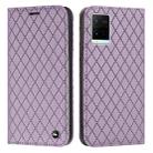 For vivo Y21 / Y33s / Y21s S11 RFID Diamond Lattice Flip Leather Phone Case(Purple) - 1