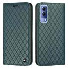 For vivo Y72 5G / Y53s / Y52 5G S11 RFID Diamond Lattice Flip Leather Phone Case(Green) - 1