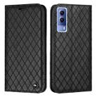 For vivo Y72 5G / Y53s / Y52 5G S11 RFID Diamond Lattice Flip Leather Phone Case(Black) - 1