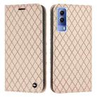 For vivo Y72 5G / Y53s / Y52 5G S11 RFID Diamond Lattice Flip Leather Phone Case(Light Pink) - 1