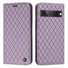 For Google Pixel 7 Pro S11 RFID Diamond Lattice Flip Leather Phone Case(Purple) - 1