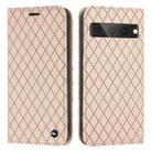 For Google Pixel 7 Pro S11 RFID Diamond Lattice Flip Leather Phone Case(Light Pink) - 1