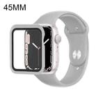 For Apple Watch Series 7 45mm Silicone Watch Band Case with Screen Film Set(Space Grey) - 1