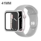 For Apple Watch Series 7 41mm Silicone Watch Band Case with Screen Film Set(Grey) - 1