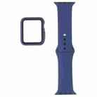 For Apple Watch Series 7 41mm Silicone Watch Band Case with Screen Film Set(Dark Blue) - 2