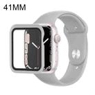 For Apple Watch Series 7 41mm Silicone Watch Band Case with Screen Film Set(Space Grey) - 1