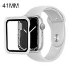 For Apple Watch Series 7 41mm Silicone Watch Band Case with Screen Film Set(Grey White) - 1