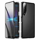 For Sony Xperia 1 IV HD Magnetic Metal Tempered Glass Phone Case(Black) - 1