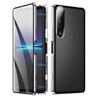 For Sony Xperia 1 IV HD Magnetic Metal Tempered Glass Phone Case(Silver) - 1