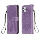 For iPhone 11 Pro Max Dream Catcher Printing Horizontal Flip Leather Case with Holder & Card Slots & Wallet & Lanyard(Purple) - 1