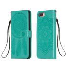 For iPhone 8 Plus / 7 Plus Dream Catcher Printing Horizontal Flip Leather Case with Holder & Card Slots & Wallet & Lanyard(Green) - 1