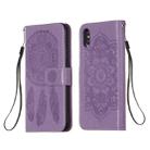For iPhone X / XS Dream Catcher Printing Horizontal Flip Leather Case with Holder & Card Slots & Wallet & Lanyard(Purple) - 1